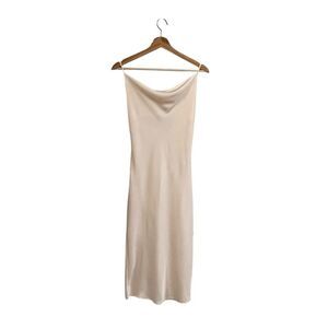 Petal & Pup Pink Satin Midi Slip Dress Size 2 Coquette Minimalist Cocktail 90s